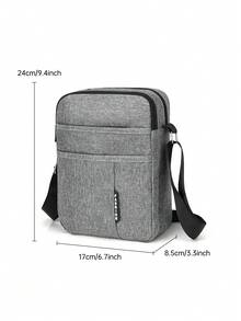 Large Capacity Fashion Men's Shoulder Diagonal Messenger Bag, Multi-Functional Adjustable Strap Zipper Closure, Multi-Compartment Practical Storage Men's Bag Festival