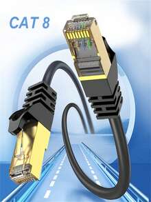 2~30m Cat8 Ethernet Cable, Indoor/Outdoor Use, High-Speed LAN Cable, 40Gbps Transmission Rate, 2000MHz Frequency, Gold-Plated RJ45 Connectors, Suitable For Router/Gaming/Office/Commercial Use - Multicolor - View 2