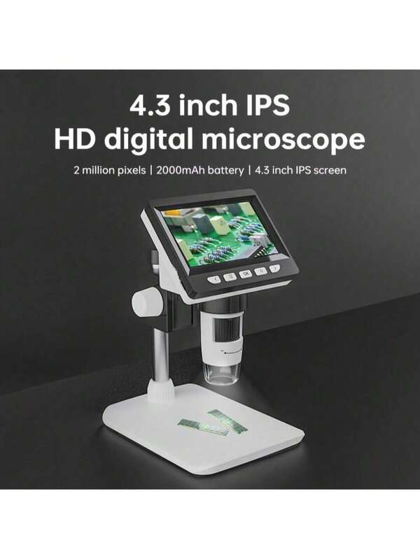 Microscopio digital HD INSKAM 1080P - Toma real 1000X, 8 LED, compatible con portátil - Doble alimentación por batería/USB, polímero de litio recargable, ≤36V
