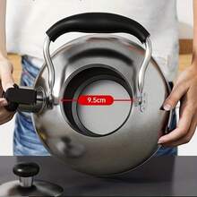 Stainless Steel Whistling Tea Kettle, Suitable For Stove, Gas And Electric Cooktop - Large Capacity, Rust-Proof, Lightweight & Durable, Portable, Easy To Clean, Ideal For Camping, Hiking, Home, Office, Restaurant - No Electricity Required - - - View 3