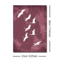 1 幅带框/无框绿色飞鹤鸟艺术复古海报日本风格复古绘画帆布印刷墙画，是宿舍、公寓、客厅、卧室、现代家居装饰的理想礼物 - 彩色 - 查看 14