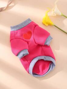 1pc Langxingcs Pet Hoodie With Heart Embroidery, Soft & Warm Fleece Sweatshirt For Small, Medium And Large Dogs & Cats, Simple & Fashionable Pet Clothing - Multicolor - View 25