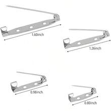 30 piezas de broches, paquete de 4 tamaños de alfileres de , broche de plateado con cierre de barra posterior (30) - 30_ - Ver 2