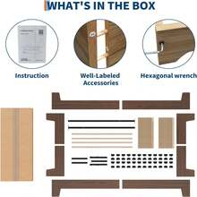 Twin Bed Frame, Platform Wood Bed Frame,And Metal Slat Support, 10.24-Inch Underbed Storage, Solid Wood Durability, Silent Stability, Easy Assembly  Twin Nature Platform Bed Frame,Solid Wood Bed With Strong Wooden Slats,No Box Spring Needed,Minimalist Bedroom Furniture,Contemporary Wooden Bed Frame,Easy Assembly - 胡桃木 - 查看 7