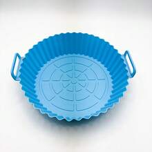 1/2pc Reusable Silicone Air Fryer Liner, Fits 4-7 Quart (Approx. 17-20.3cm) Air Fryers And Microwaves - Multicolor - View 9