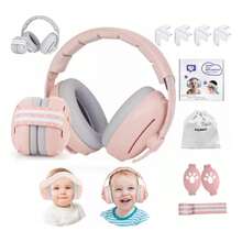 2 En 1 Orejeras Antiruido Bebe 0-4 Protector Auditivo Orejeras Contra Ruido De Longitud Ajustable Para Bebe, 2 Modo Audifonos Bebe Inhibidor Ruido, Ligeras Y Amigables Con La Piel, Diseño Acolchado Suave, Evitan Daños Auditivos Y Mejoran - Rosa - Ver 1
