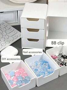 3pcs Mini Desktop Storage Box With 3 Compartments, Jewelry Lipstick Drawer Cosmetics Organizer, Simple 3 Layers Drawer Storage Box, Tabletop Storage Box For Vanity Counter And Bathroom Shelf, Compact Makeup Organizer For Office Desk And Dorm, Space-Saving Stackable Small Drawer Unit For Rings Earrings Brushes Lipsticks Skincare Samples, Travel-Friendly Portable Cosmetic Case, Ideal Holiday Gift, Back-To-School And Autumn-Winter Wardrobe Organization, Minimalist Modern Design For Neat Home And Creative Desk Styling, Easy Pull-Out Drawers For Quick Access, Multi-Scene Use, High Conversion Fashionable Organizer