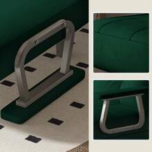 Canapé-lit en velours côtelé réglable pour le bureau. Canapé en velours côtelé avec accoudoirs argentés. Ce canapé convertible 5 en 1 est idéal pour les bureaux et les espaces d'accueil. Il offre trois fonctions en une : assise, allongée et allongée. Montage facile (dimensions : 60 x 77 x 50 cm). Vert clair. - Vert sapin - Voir 9