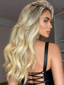 613 Body Wave Lace Front Wigs Human Hair With Baby Hair 250 Density13x4 HD Transparent Omber Blonde With Dark Root Water Wave Lace Frontal Wigs Human Hair Glueless Wigs Pre Plucked For Women - 根染&漸變色 - 查看 6