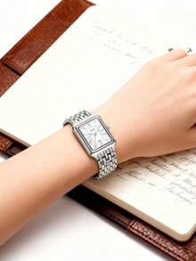 Fossil Women's Raquel Quartz Stainless Steel Three-Hand Wristwatch, Square Series, Stainless Steel Case / Crystal Glass Dial, Diameter: ES5220/ES5221/ES5304/ES5305/ES5323/ES5341