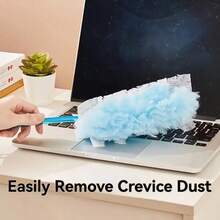 5片装+1个替换手柄静电除尘布 - 360°多表面覆盖一次性PP静电清洁布，适用于家居、汽车、电子产品、键盘和家具 - 兼容大多数静电除尘器 - 彩色 - 查看 7