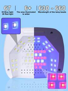 圣诞节和情人节礼物：UV LED 美甲灯 SUN C10，67 颗红外感应灯珠，4 种定时设置，沙龙级美甲固化灯 - 白色 - 美規A型插(110-127V) - 查看 7