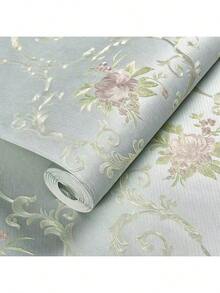 1pc Self-Adhesive 3D Embossed Non-Woven Fabric Wallpaper, Countryside Fresh Style, Suitable For Bedroom, Living Room, Dining Room. Waterproof, Oil-Proof - Multicolor - View 8