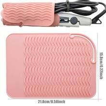 1pc Heat Resistant Pad, Silicone Pad Bag Portable Travel Silicone Pad Cover For Curling Iron, Straightener, Flat Iron, Hair Styling Tools - Multicolor - View 6