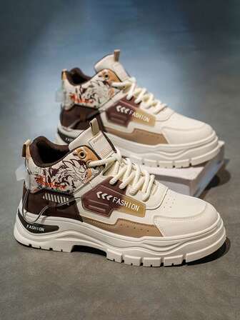 Herrskor med hög topp, casual skor, nya höststövlar 2025, nischade arbetsskor med tjock sula