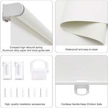 Blackout Roller Shades Blinds Cordless For Windows Pull Down Room Darkening Door Blinds With Thermal Insulated Easy To Install For Living RoomBedroom Home Office Bathroom Beige 23" W X 72" H