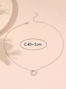 Colar com pingente circular de zircônia (1 peça) para mulheres e meninas, elegante e clássico, para uso diário e casual. Presente ideal para mães, melhores amigas, namoradas e casais.