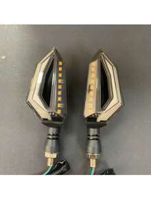 2 Direccionales Focos Faros Led Motocicleta Efecto Neon Tmax - Blanco - Ver 6