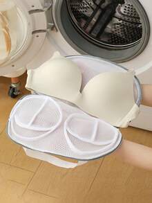 2pcs/1pc Bra Washing Bag, Washable Bra Bag, Anti-Deformation Bra Cleaning Bag, Travel Underwear & Home Storage Bag (Gray, Blue), Compact & Portable, Suitable For Various Scenarios Such As Home Travel, Back To School Travel, Gifts For Friends And Family, Washable, Hand Washable, Also Can Be Used As A Storage Bag For School Supplies, Suitable For All Shapes Of Bras. - Multicolor - View 3