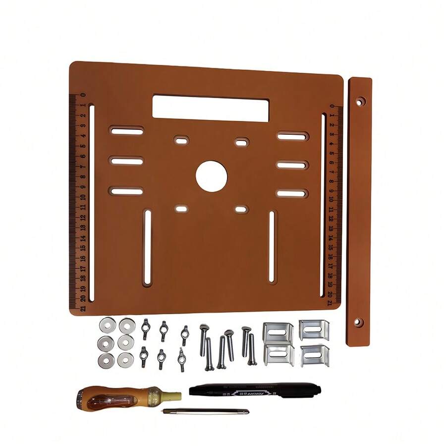 Adjustable Woodworking Circular Saw Base Plate With Scale, Handheld Cutting Board Positioning Tool