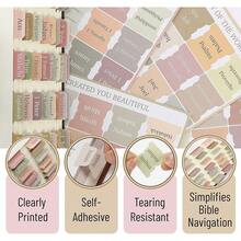 LHENGTT 75 Boho Theme Laminated Tabs For Women And Men, Study Bible Index, Book Labels - Multicolor - View 7