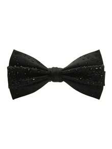 1pc Solid Color Polyester Men's Rhinestone Bow Tie, Essential For Banquet, Shiny Rhinestone Design High-End Suit Accessory - Multicolor - View 1