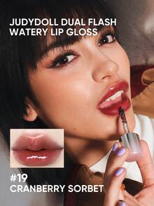 JUDYDOLL Ice Watery Lip Gloss-Gen 2 Shiny Mirror Lip Gloss, Moisturizing & Nourishing Essence, Long-Lasting - 19 CRANBERRY SORBET - 查看 2