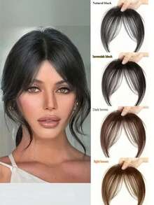 3D自然侧分刘海假发，轻盈夹式刘海假发，带鬓角，优雅自然的女士假发 - 彩色 - 查看 1