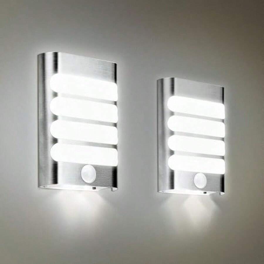 Step Lights2-Pack Leadleds Battery Operated Motion Sensing Light Bar Stick-on Anywhere Portable Closet Cabinet LED Night Light Wall Sconces Stairs Light Step Light BarStep Lights