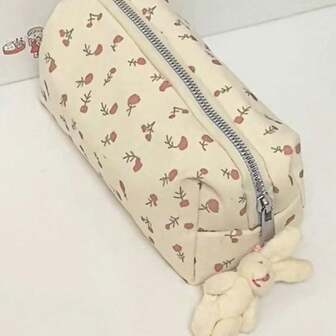 1pc Fresh Small Floral Pencil Case, High Aesthetic Student Desktop Stationery Storage Bag Back To School,Back To School,School Supplies