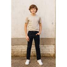 Boys' Slim Fit Jeans - 黑色 - 查看 1
