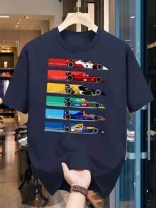 Unisex  T-Shirt – Speed, Style And Comfort Summer Regular Fit - Màu xanh hải quân - Xem 2