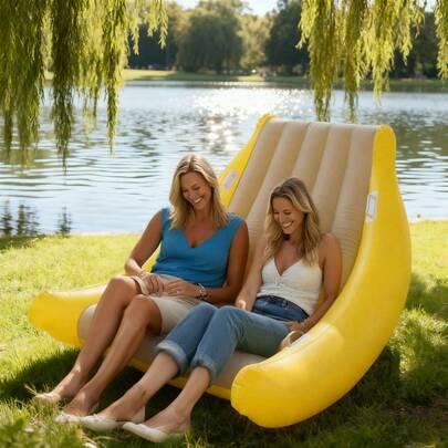 Kids Inflatable Sofa Recliner, Indoor/Outdoor Comfortable Recliner With Armrests, With Air Pump Set, Christmas Gift For Boys/Girls