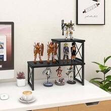 Wood Desktop Shelf, Freestanding Small Bookshelf Dorm Supplies Organizers, 2 Tier Stackable Desk Stand, Adjustable Storage Organizer, Kitchen Counter Display Rack, White - màu đen - Xem 10