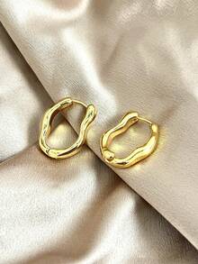 1pair Exquisite Round Circle Stud Earrings