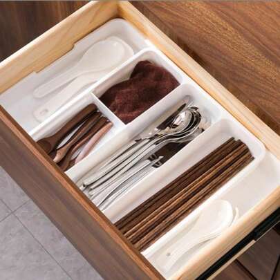 1 Stück erweiterbare Schubladenorganizer Box, multifunktionale Fach Aufbewahrungsbox für Küchenutensilien, Besteck, Kosmetikbedarf, in verschiedenen Größen erhältlich, ordentliches und praktisches Design