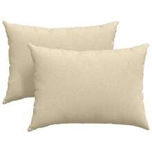 vidaXL Sofakissen 2 Pcs Creme 70 X 50 Cm Stoff - trắng - Xem 2