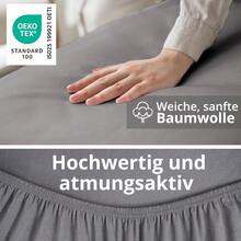 DecoHomeTextil Heimtextilmanufaktur Greenline - Sábana Bajera Ajustable de algodón 100% algodón 2 Unidades 180-200 x 200 cm hasta 30 cm también para Camas con somier sábana Bajera Ajustable - Champán Greenline - Ver 3