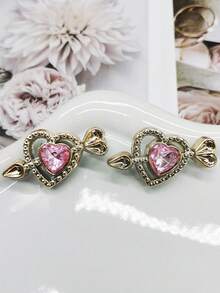 2 pezzi Accessori di lusso per lacci delle scarpe: ciondolo con corona ad ali colorate in ABS, fibbia con strass a forma di cuore, molletta decorativa con perla artificiale rimovibile, adatti per sneaker, stivali, Natale, Ognissanti, San Valentino, compleanni, feste (scarpe non incluse) - Multicolore - Visualizzare 11
