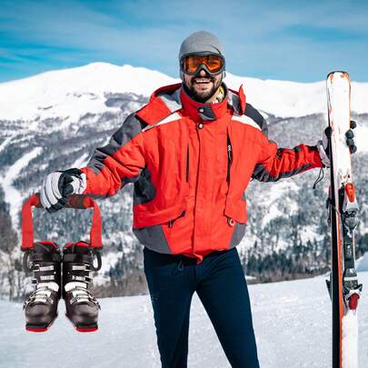 2pcs Ski Boot Carrier Straps With Storage Bag, Portable Ski Carrier Straps Backpack Straps Ski Shoulder Sling Ski Bag Shoulder Strap Skate Leash Roller Skate Leash Ski Accessories(Red)