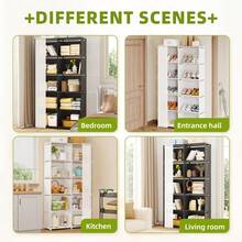 1pc Large Capacity Portable Wardrobe Closet, Easy-Assemble Clothing Storage Cabinet In White/Black, Ideal For Closet Organization, Home, Dorm & Rental Living - 彩色 - 查看 8