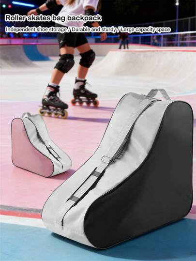 Bolsa para patines de ruedas, bolso de hombro, bolso triangular, puede acomodar un juego completo de equipo y patines de patinaje de ruedas para adultos, bolsa de almacenamiento