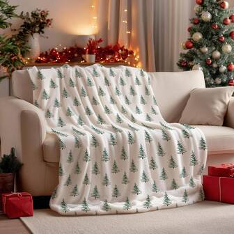 Christmas Flannel Blanket Throw, Christmas Trees Boho Soft Fuzzy Plush Cozy Fleece Blankets For Couch Sofa Bed Lounging, Ideal Gifts For Adults Wife Self
