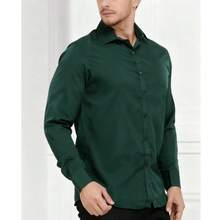 Men's Long-Sleeved Shirt, All Slim Fit Type, Luxury Premium - 軍綠色 - 查看 1