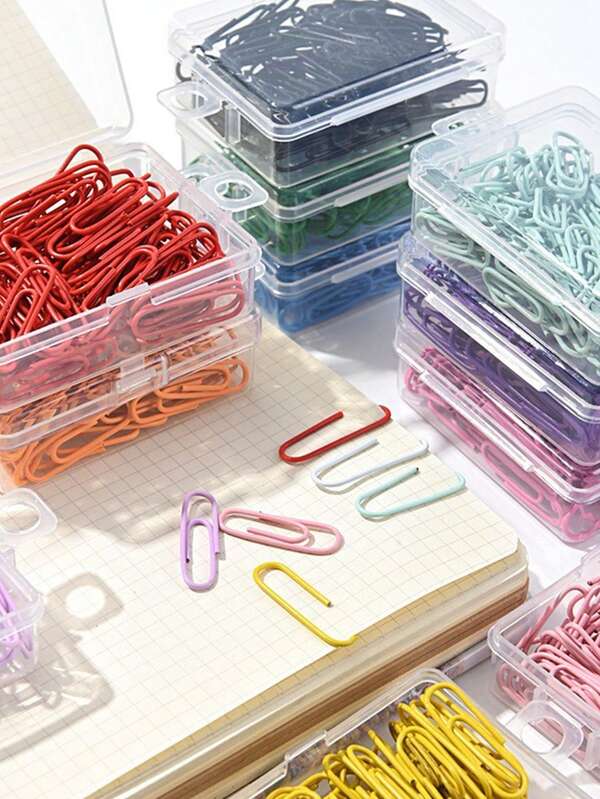 Macaron Color Paper Clips, Creative Curved Clips For Scrapbooking, Decorative Stationery Bookmarks, Colorful Metal Paper Clips, School & Office Supplies, Suitable For File Organization