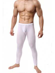 Mens Thin Silk Compression Baselayer Thermal Long Johns Underwear - Navy Blue - View 2
