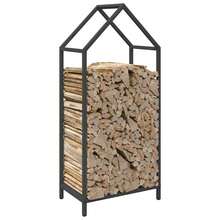 Firewood Rack Black 40x25x90 Cm Cold-Rolled Steel - Black - View 4