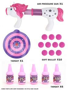 气动软弹枪（斧头、独角兽），泡沫软弹枪玩具，适合室内/室外对战，互动玩具，适合3岁以上儿童，是圣诞节/万圣节/复活节/生日礼物的绝佳选择。 - 彩色 - 查看 10