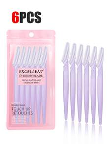 30pcs Exquisite Bagged Men's And Women's Facial Razors, Eyebrow Trimmers And Facial Hair Removers, Facial Hair Removal, Men's And Women's Facial Razors, Hair Trimming Tools, With Precision Sleeves, Hair Removers, Eyebrow Trimmers, Easy To Carry For Travel 1/3/6/12/24pcs (Pink)