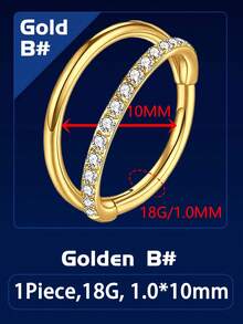 1pc Double Cartilage Nose Ring Stainless Steel Septum Ring Cochlear Piercing Jewelry Septum Ring Cartilage Earring Helix Tragus Gold Silver 18G 16G 8mm 10mm Women's Daily/Travel/Party/Dance Wear, Mother's Day, Valentine's Day, Christmas, Birthday Jewelry Gift - Double Cartilage Earrings - View 17